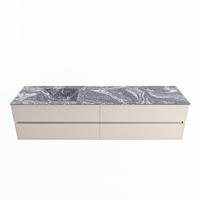 MONDIAZ VICA-DLUX 200cm badmeubel onderkast Linen 4 lades. Inbouw wastafel CLOUD links zonder kraangat, kleur Lava. - thumbnail