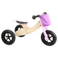 Small Foot - houten driewieler en loopfiets 2in1 maxi roze - thumbnail