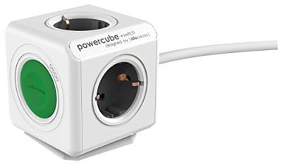 PowerCube Extended Remote stekkerblok grijs/oranje 4 stopcontacten 1.5M