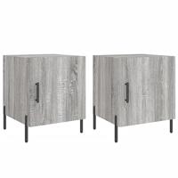 Nachtkastjes 2 st 40x40x50 cm bewerkt hout grijs sonoma eiken - thumbnail