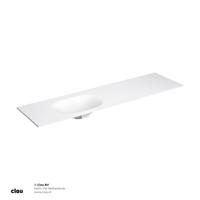 Clou Hammock Wastafelblad Enkele Waskom Links 180cm Compositie 32 Aluite Mat Wit - thumbnail