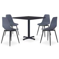 vidaXL 5-delige Tuinset metaal en PP grijs - thumbnail