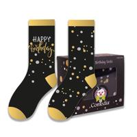 Kadosokken Happy Birthday Goud (2 paar) - thumbnail