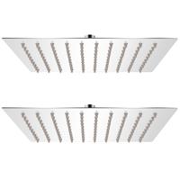 VidaXL Regendouchekoppen 2 st 20x20 cm roestvrij staal - thumbnail