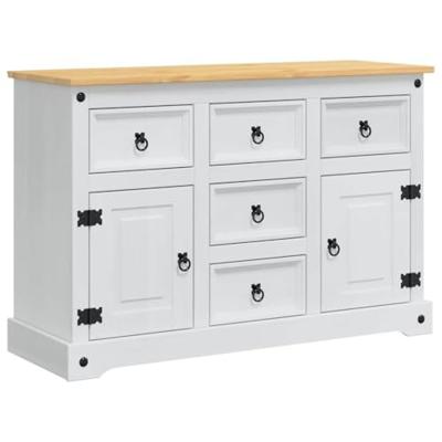 Opbergkisten met lade Wit 112 x 40 x 75 cm Massief grenenhout