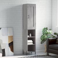 Hoge kast 34,5x34x180 cm bewerkt hout grijs sonoma eikenkleurig - thumbnail
