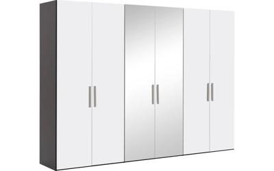 Goossens Kledingkast Easy Storage Ddk, Kledingkast 304 cm breed, 220 cm hoog, 4x draaideur en 2x spiegel draaideur midden Goossens Kledingkast Easy Storage Ddk, Kledingkast 304 cm breed, 220 cm hoog, 4x draaideur en 2x spiegel draaideur midden