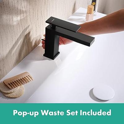 Hansgrohe Tecturis E ééngreeps wastafelkraan 110 CoolStart met PopUp trekwaste, mat zwart