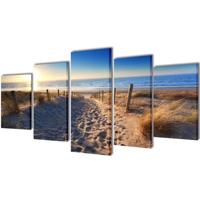 VidaXL Canvas muurdruk set zandstrand 100 x 50 cm - thumbnail