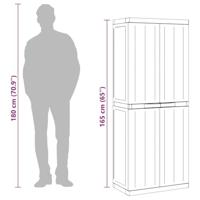 Tuinkast 65x37x165 cm polypropeen grijs en zwart - thumbnail