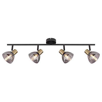 Globo 4-lichts plafondlampJay zwart met goud - 54305-4