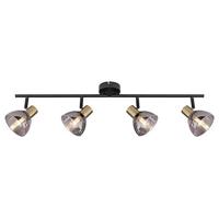 Globo 4-lichts plafondlampJay zwart met goud - 54305-4 - thumbnail