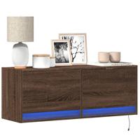 Tv-wandmeubel met LED-verlichting 100x31x35 cm bruin eikenkleur - thumbnail