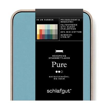 Schlafgut Schlafgut Pure Jersey Boxspring Hoeslaken S - 90x190 - 100x220 467 Petrol Mid - thumbnail