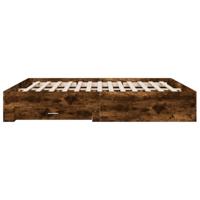 Bedframe met lades bewerkt hout gerookt eikenkleurig 200x200 cm - thumbnail