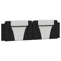 Hoofdbordkussen 180 cm kunstleer zwart en wit - thumbnail