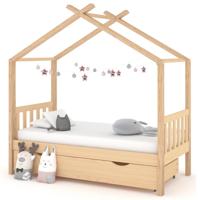 Kinderbedframe met lade massief grenenhout 80x160 cm - thumbnail