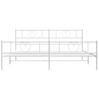 Bedframe met hoofd- en voeteneinde metaal wit 193x203 cm - thumbnail