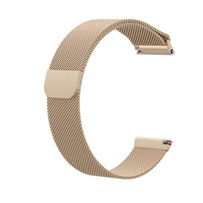 By Qubix - Milanese Compatible met Fitbit Versa 1/2 & Lite bandjes Maat: Large - Vintage Goud - Compatible fitbit bandje