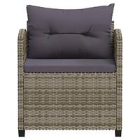 3-delige Loungeset met kussens poly rattan grijs - thumbnail