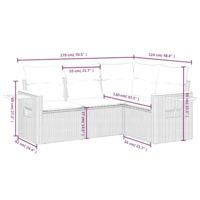 4-delige Loungeset met kussens poly rattan zwart - thumbnail