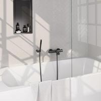 BRAUER Stripe Baddouche Thermostaatkraan - SET 03 - opbouw - wandhouder - staaf handdouche - doucheslang - gunmetal geborsteld PVD 5-GM-342 - thumbnail