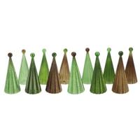 Daan Kromhout Beeld kerstboom serie twinkle led op batterij glas groen 22 cm 12 assorti | 12 stuks - thumbnail