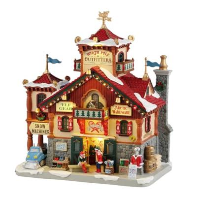 Lemax north pole outfitters verlicht kersthuisje Santa&apos;s Wonderland 2024