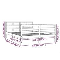 Bedframe massief grenenhout wit 140x190 cm - thumbnail
