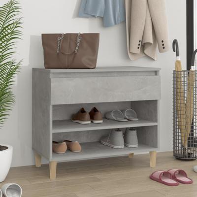 VidaXL Schoenenkast 70x36x60 cm bewerkt hout betongrijs VidaXL Schoenenkast 70x36x60 cm bewerkt hout betongrijs