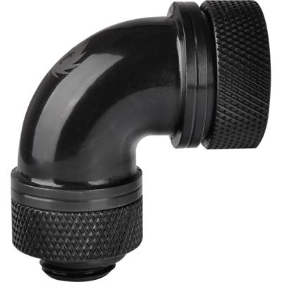 Thermaltake Pacific G1/4 PETG Tube 90-Degree Compression 16mm OD - Black Waterkoelinghoekverbinder
