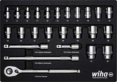 Wiha Ratelsleutelset | 1/2" | 26-delig | incl. schuiminzetstuk - 44740 - 44740