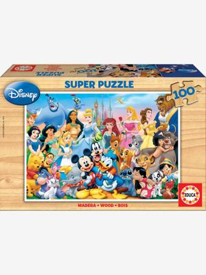 Houten puzzel van 100 stukjes De wonderlijke wereld van Disney® EDUCA blauw