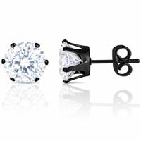 LGT Jewels Stud oorbellen Black Edition Round 8mm - thumbnail