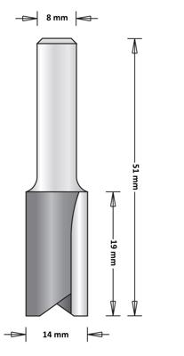 Hikoki Accessoires 8 Mm Groeffrees 14X19/51 - 754065