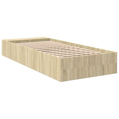 Bedframe bewerkt hout sonoma eikenkleurig 90x200 cm - thumbnail