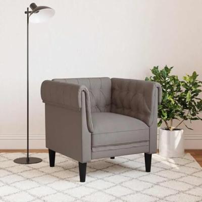 Fauteuil Chesterfield-stijl stof taupe