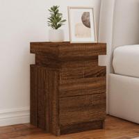 Nachtkastjes met LED 2 st 35x39x55 cm bruineikenkleurig - thumbnail