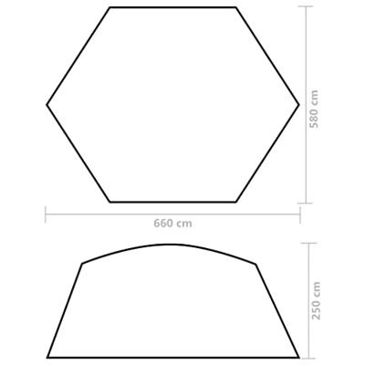 VidaXL Zwembadtent 660x580x250 cm stof groen - thumbnail