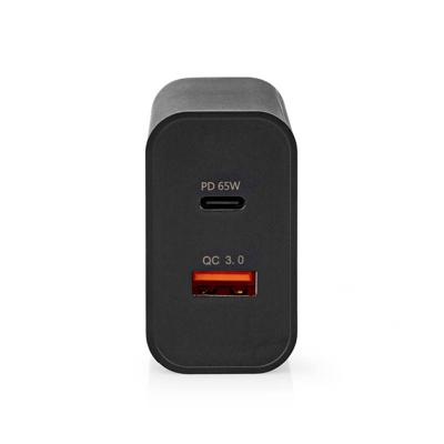 Oplader | Snellaad functie | 2.0 / 2.25 / 3.25 A | Outputs: 2 | USB-A / USB-C | 65 W | Automatische Voltage Selectie Oplader | Snellaad functie | 2.0 / 2.25 / 3.25 A | Outputs: 2 | USB-A / USB-C | 65 W | Automatische Voltage Selectie