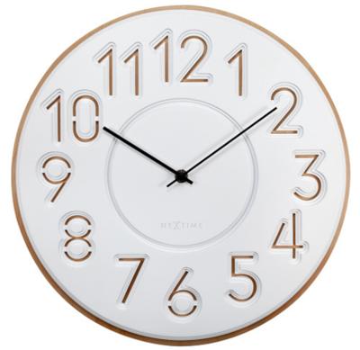 NeXtime - NeXtime - Japanse Design Wandklok - Concrete|Hout - 30cm -