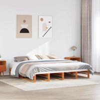 Bedframe zonder matras massief grenenhout wasbruin 180x200 cm - thumbnail