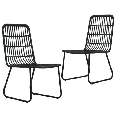 Tuinstoelen 2 st poly rattan zwart Tuinstoelen 2 st poly rattan zwart