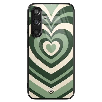 Samsung Galaxy S24 glazen hardcase - Hart swirl groen