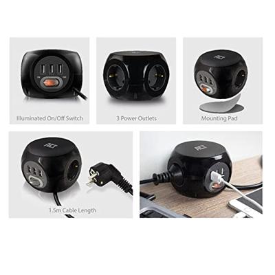 ACT AC2400 Stekkerdoos + USB-A - thumbnail