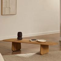 Kave Home Organische Salontafel 'Pirita' Eikenhout, 146 x 64cm, kleur Naturel - thumbnail