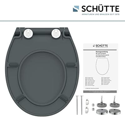 Toiletzitting Schutte Slim Anthrazit Duroplast Ultra Dun Met Soft Close En Quick Release Antraciet Schütte