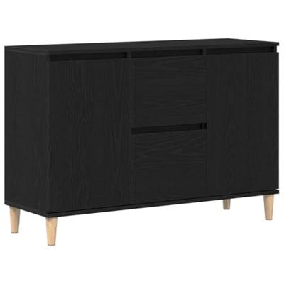 Dressoir met lade Zwart 102 x 35 x 60 cm Bewerkt hout