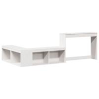 Bedframe zonder matras massief grenenhout wit 75x190 cm - thumbnail