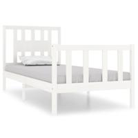 Bedframe massief hout wit 90x190 cm - thumbnail